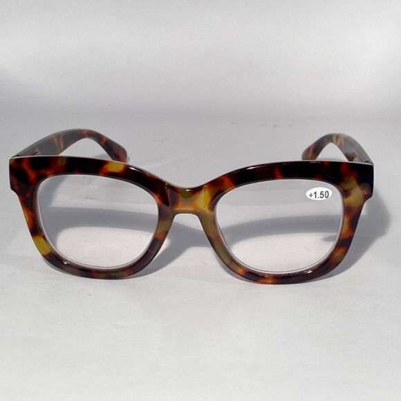1390 Mona Oversize Reading Glasses 1.50 Readers Tortoise Frames NWT - Picture 3 of 9
